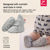 Unisex Organic Cotton Baby Booties with Gripper Soles